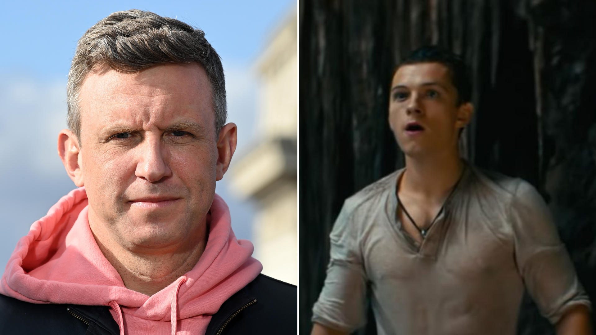 Ruben Fleischer (Foto: Pascal Le Segretain / Getty Images) | Tom Holland em Uncharted - Fora do Mapa (Foto: Reprodução / Sony)