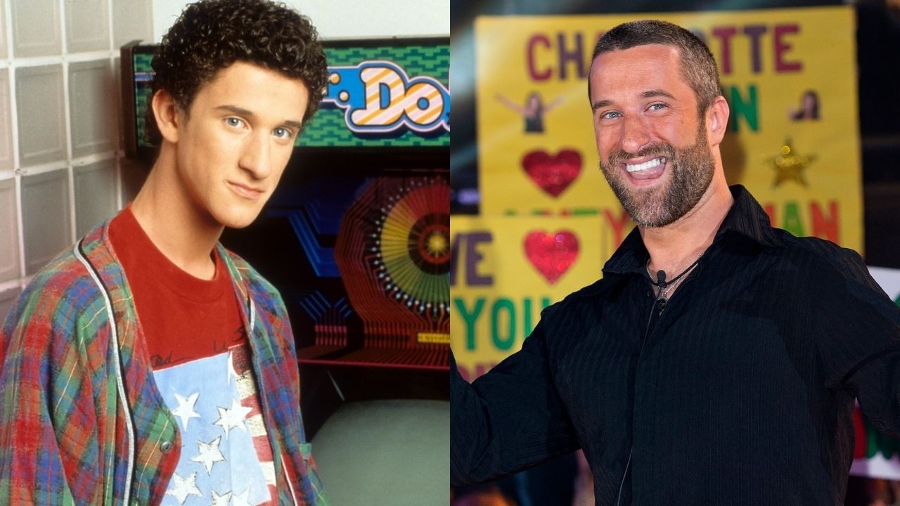 Montagem de Dustin Diamond (Foto1: Reprodução/ Foto 2: Ben A. Pruchnie/Getty Images)