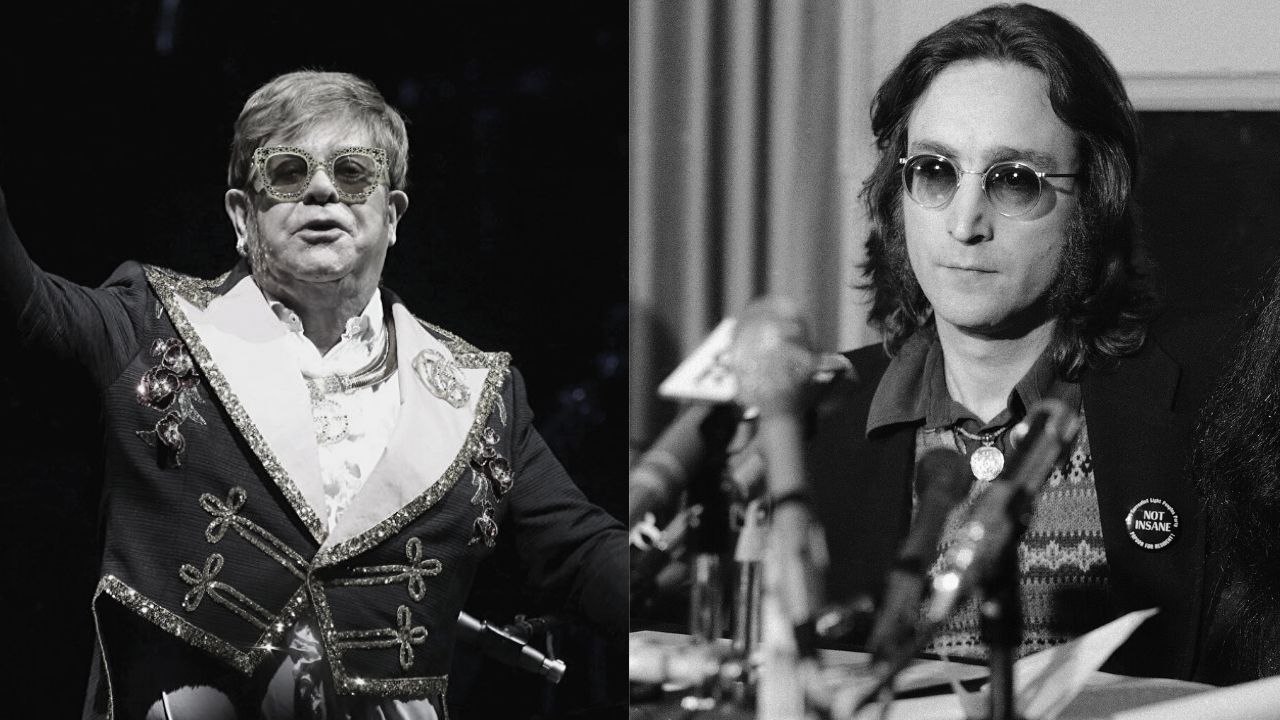 Elton john (Foto 1: Greg Allen / Invision AP) e John Lennon (Foto: AP)