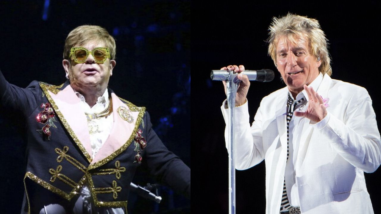 Elton John e Rod Stewart (Foto: AP / Scott Roth / Invision)