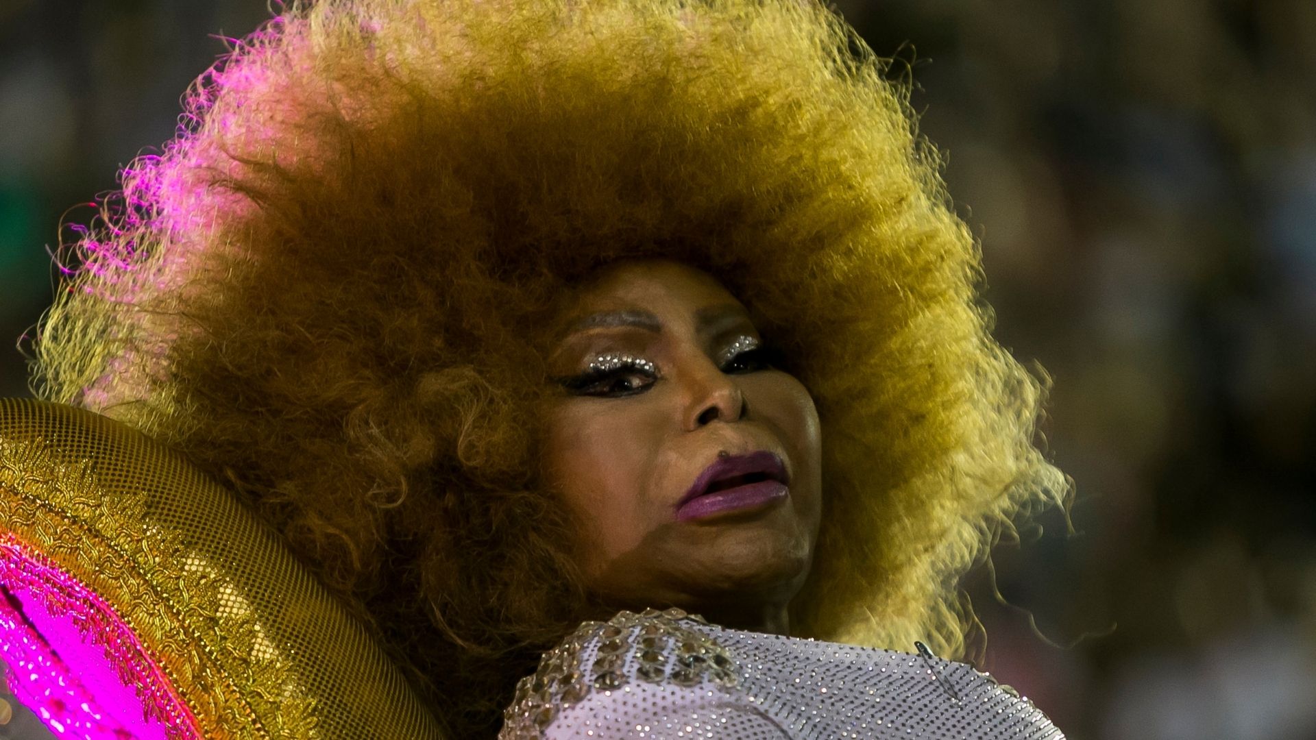 Elza Soares no desfile da Mocidade Independente de Padre Miguel no Rio de Janeiro em 2020 (Foto: Bruna Prado/Getty Images)