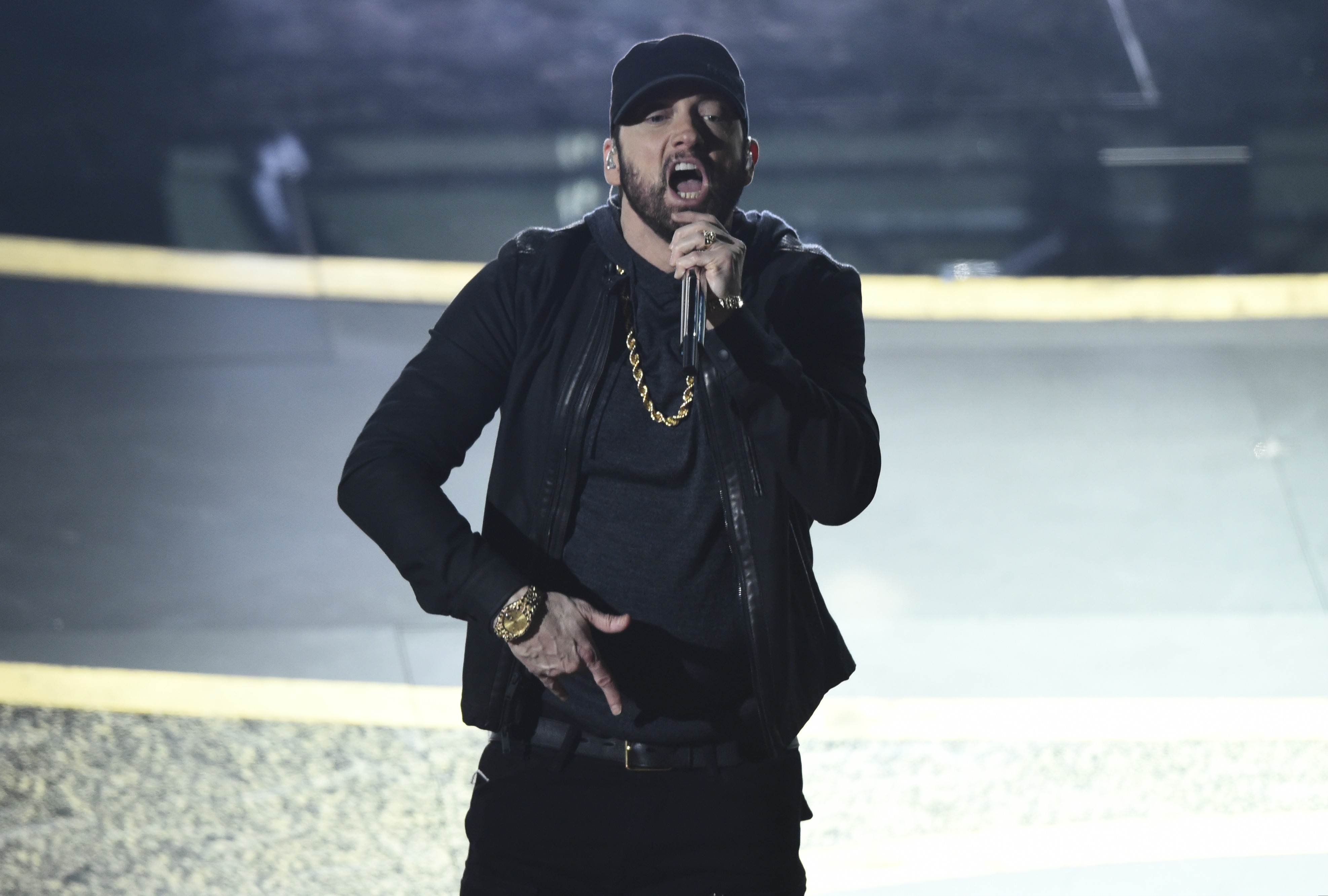 Eminem canta "Lose Yourself" no Oscar 2020 (Foto: AP Images / Chris Pizzello)