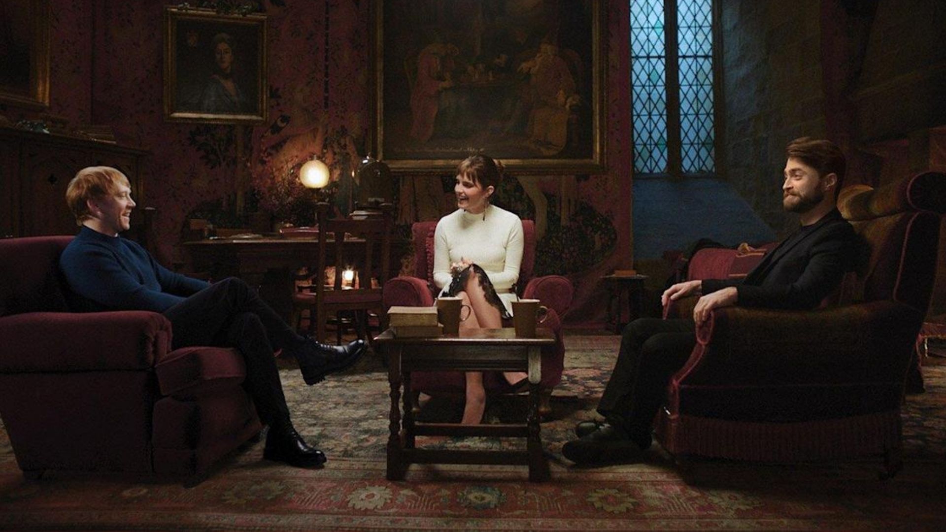 Rupert Grint, Emma Watson e Daniel Radcliffe em especial de Harry Potter (Foro: Divulgação/HBO Max)