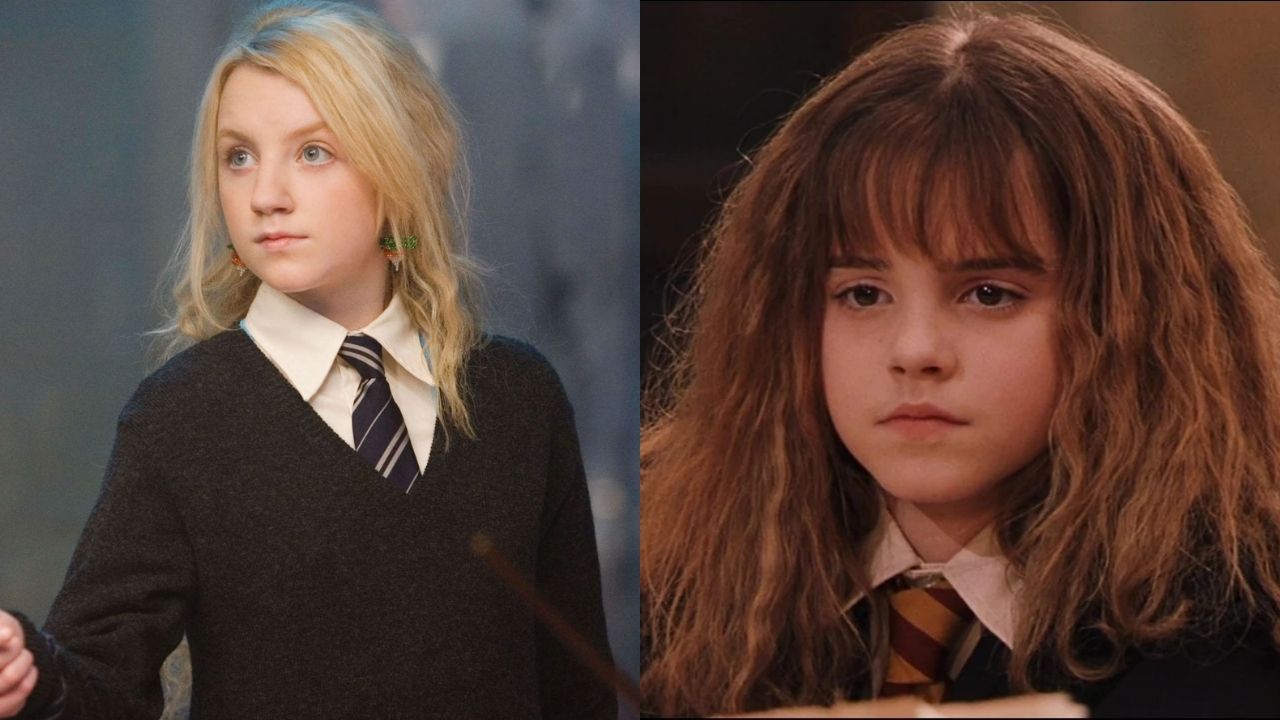 Evanna Lynch e Emma Watson em Harry Potter (Fotos: Reprodução)