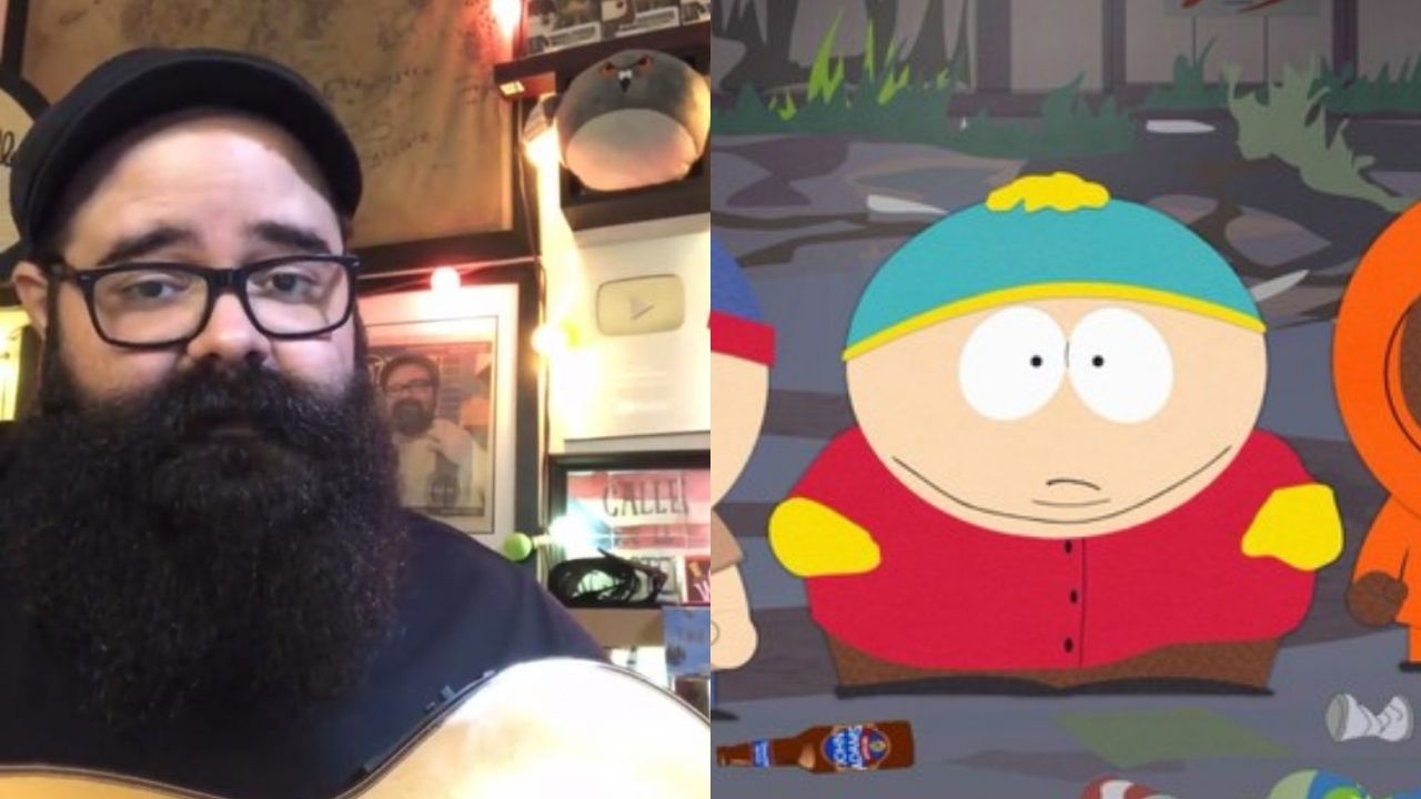 Fernando Ufret (Foto: Reprodução / TikTok) e South Park (Foto: Divulgação/ Comedy Central)