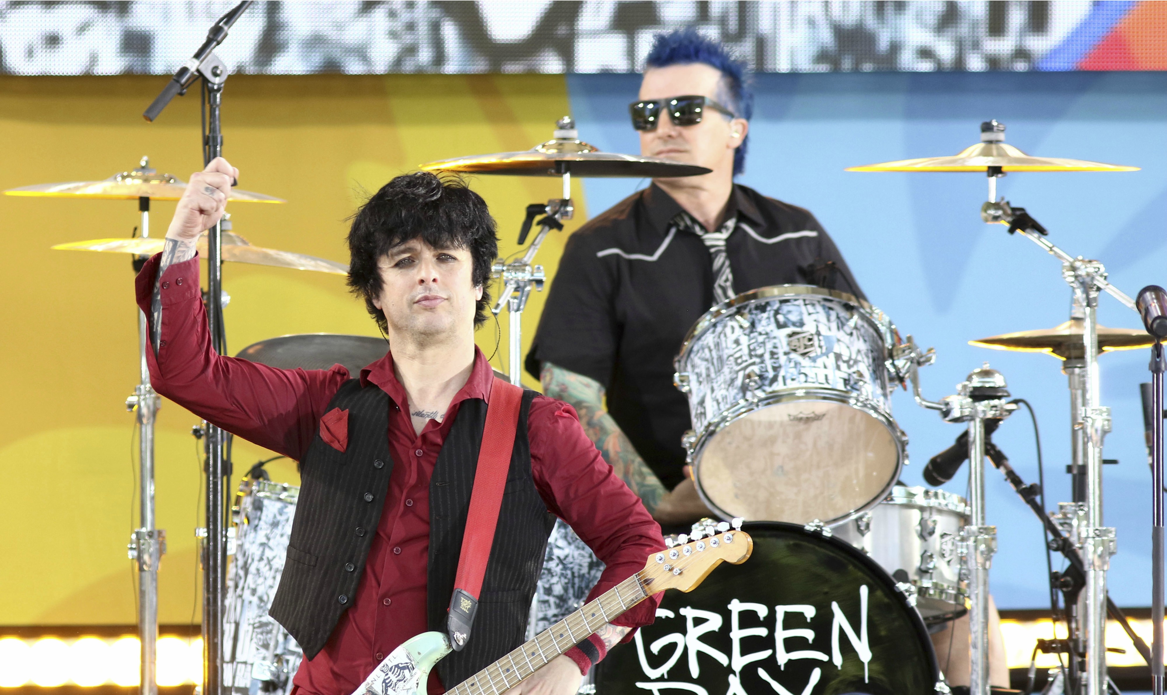 Billie Joe Armstrong e Tre Cool do Green Day (Foto:Greg Allen/Invision/AP)