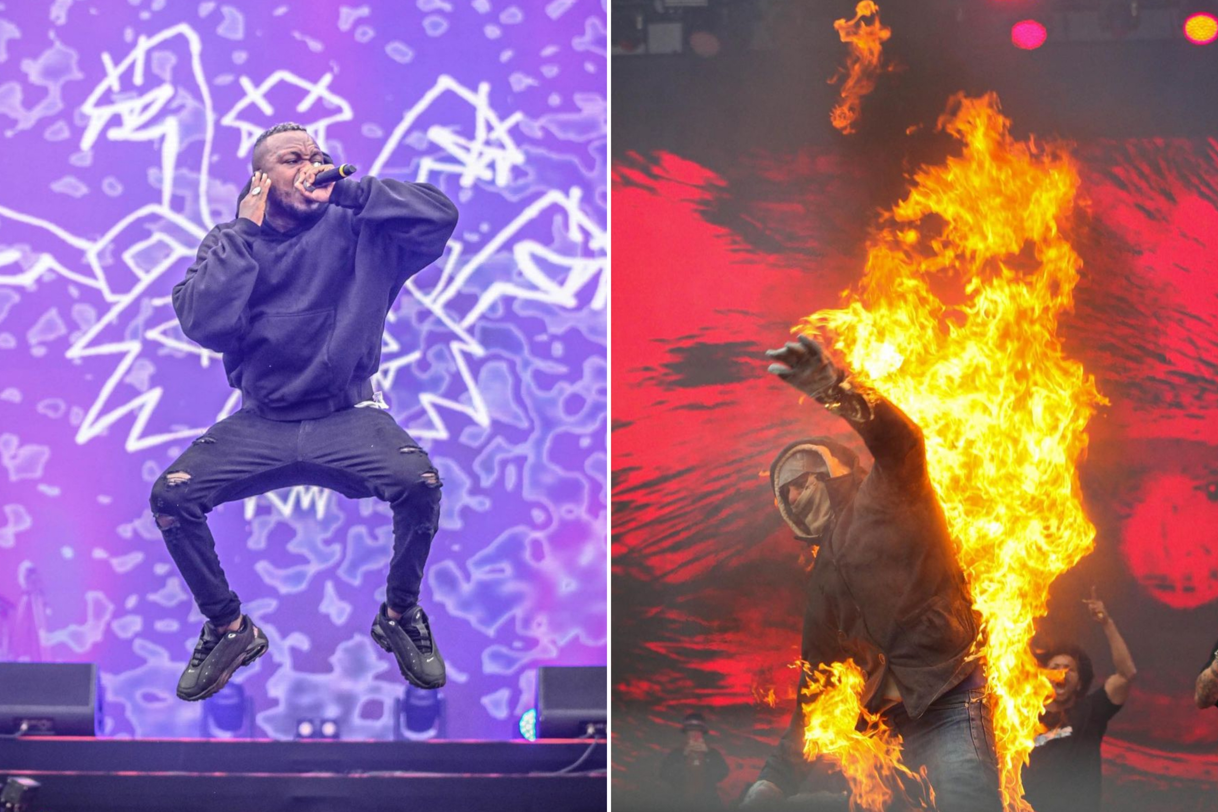 Djonga: 'fogo nos racistas' em show (Reprodução/Instagram)