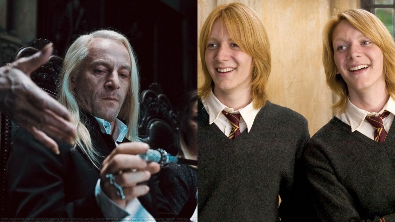 Lucius Malfoy e Fred e George Weasley de Harry Potter (Fotos: Reprodução)