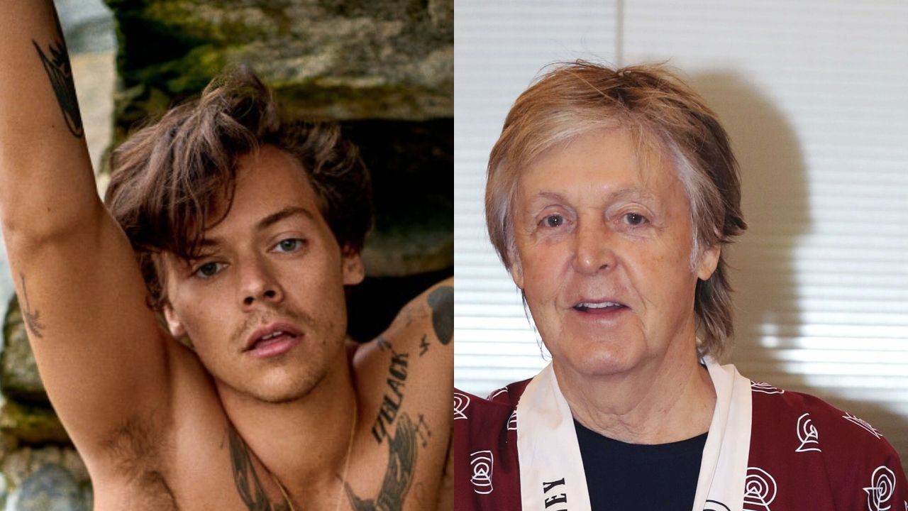 Harry Styles e Paul McCartney (Foto 1: Reprodução / Ryan McGinley para Rolling Stone EUA/ Foto 2: The Yomiuri Shimbun/AP Images)