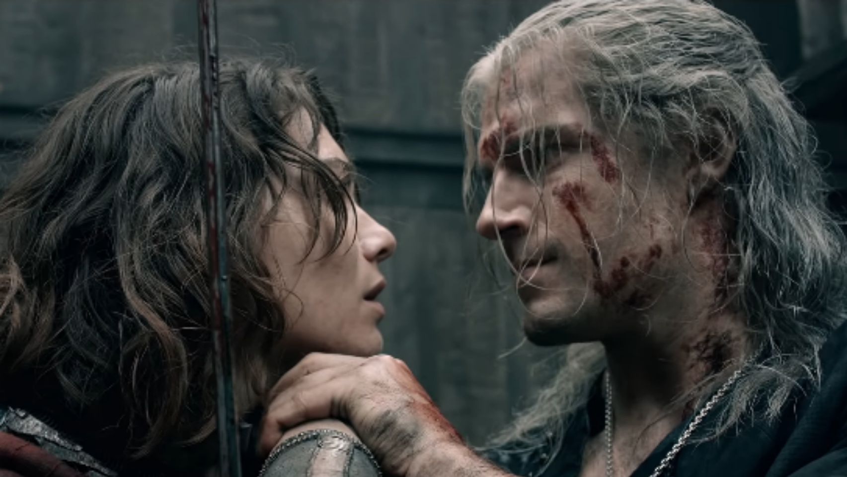 Henry Cavill como Geralt de Rívia e Emma Appleton como Renfri  (Foto: Reprodução)