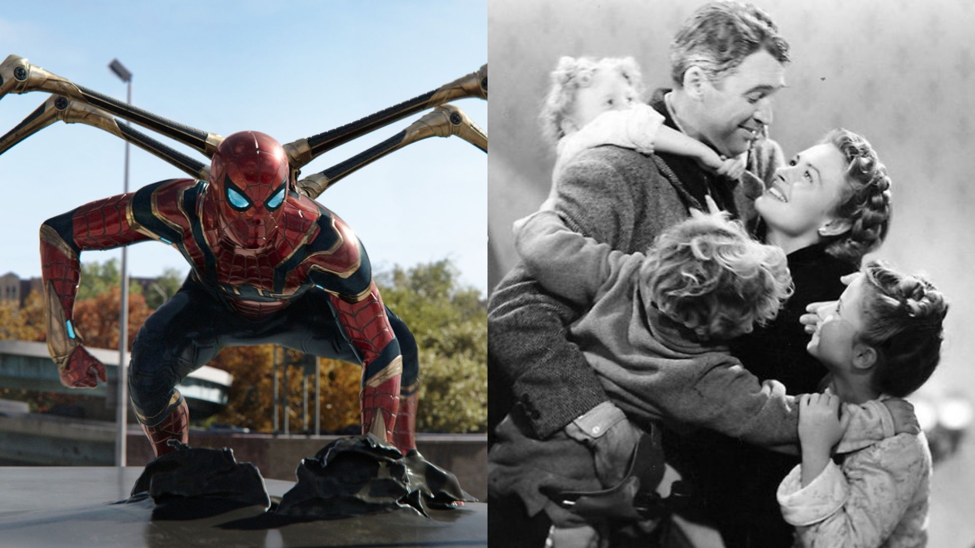 Homem-Aranha: Sem Volta Para Casa (Foto: Divulgação / Marvel) e A Felicidade Não Se Compra (Foto: Divulgação)