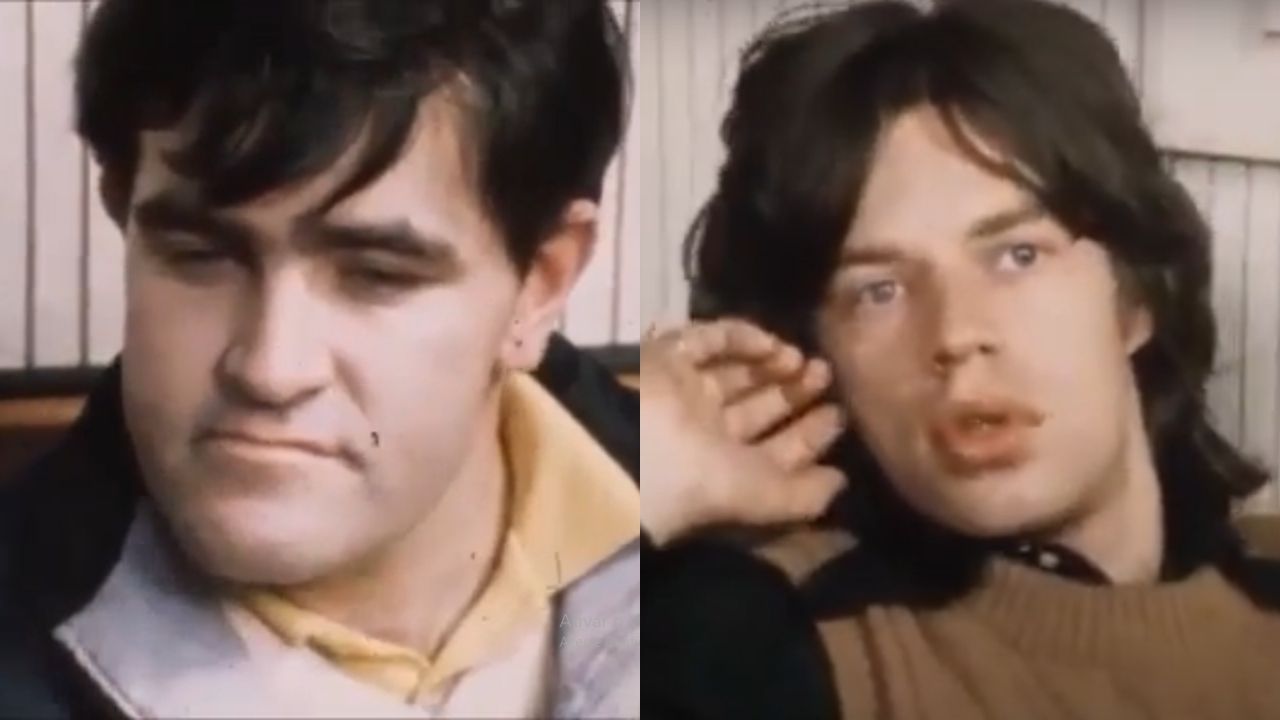 Ian Stewart e Mick Jagger em estúdio (Foto: Reprodução/Youtube)