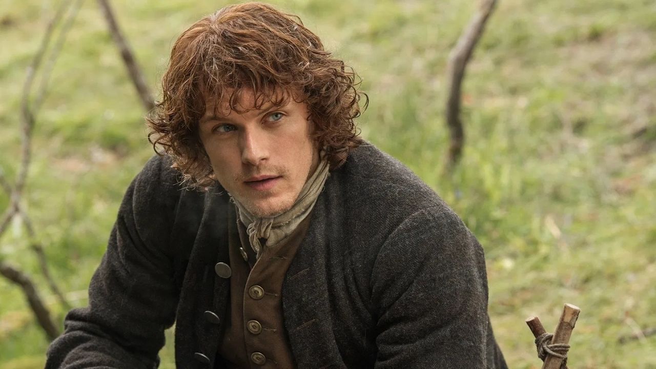 Sam Heughan como Jamie Fraser em Outlander