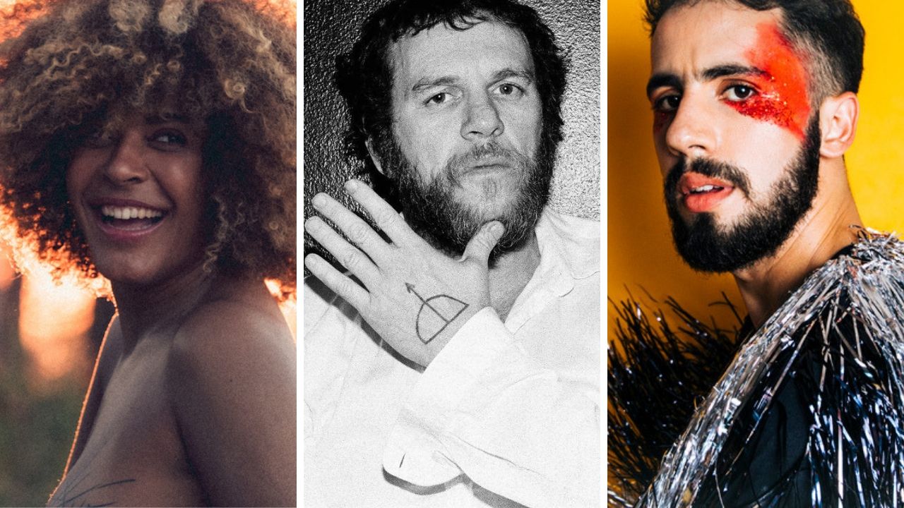 Montagem com fotos de Josyara (Natalia Arjones),  Otto (Kenza Said) e Romero Ferro (Lana Pinho)