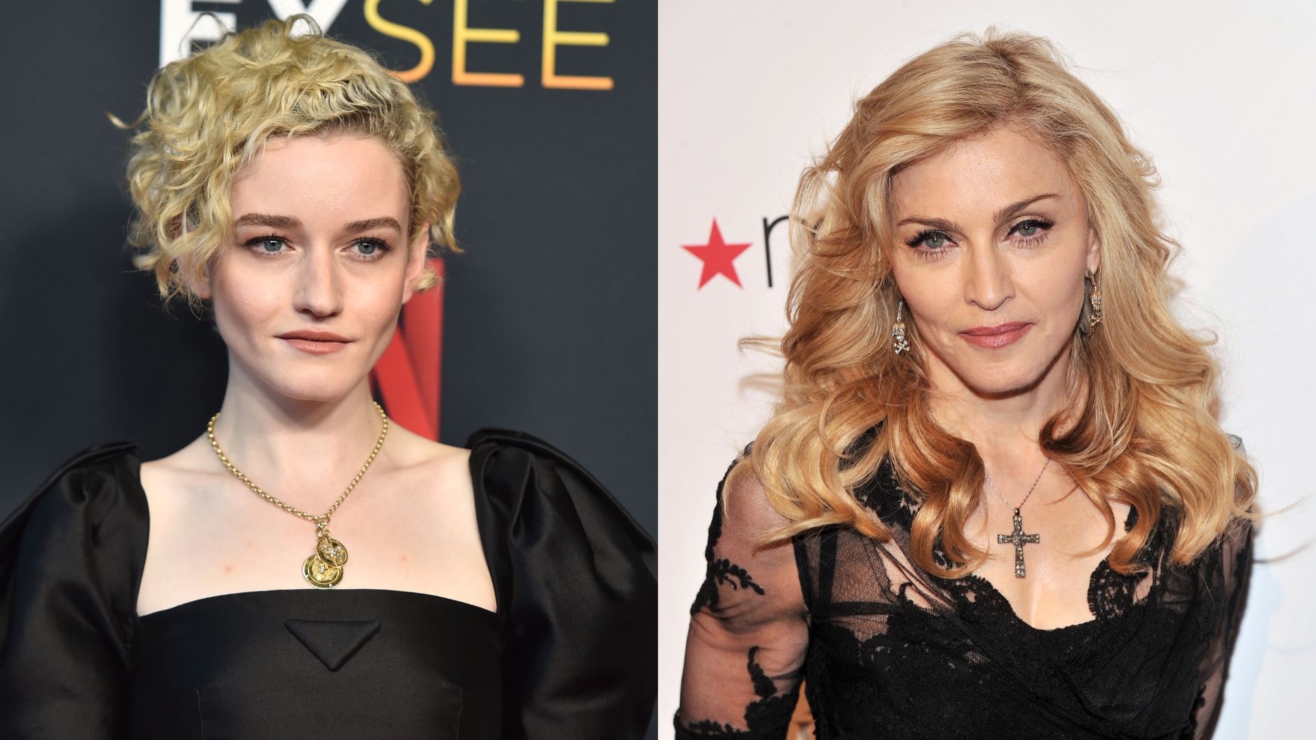 Julia Garner (Foto: Alberto E. Rodriguez/Getty Images) | Madonna (Foto: Stephen Lovekin/Getty Images)