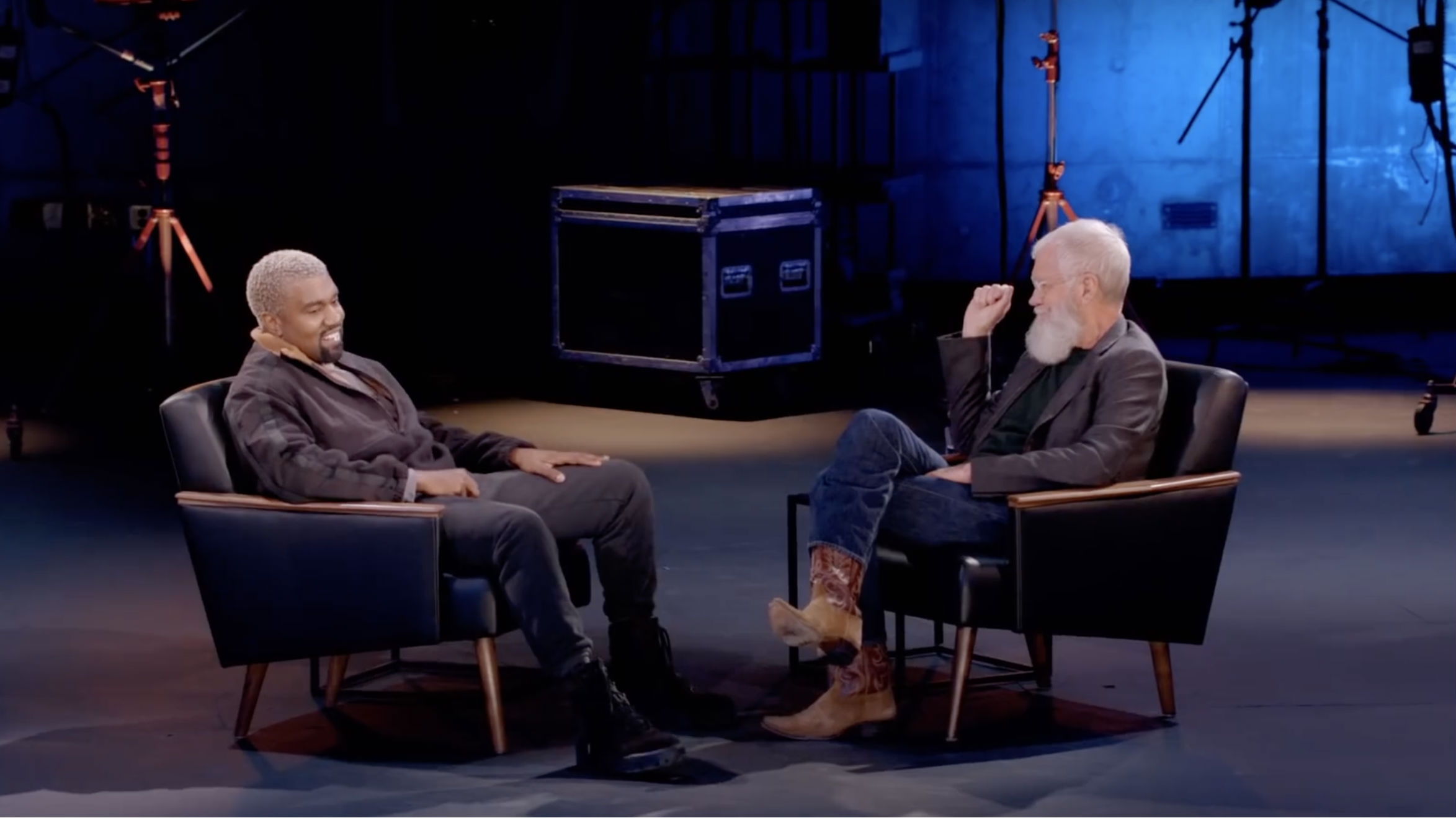 Kanye West e David Letterman (Foto:Reprodução)