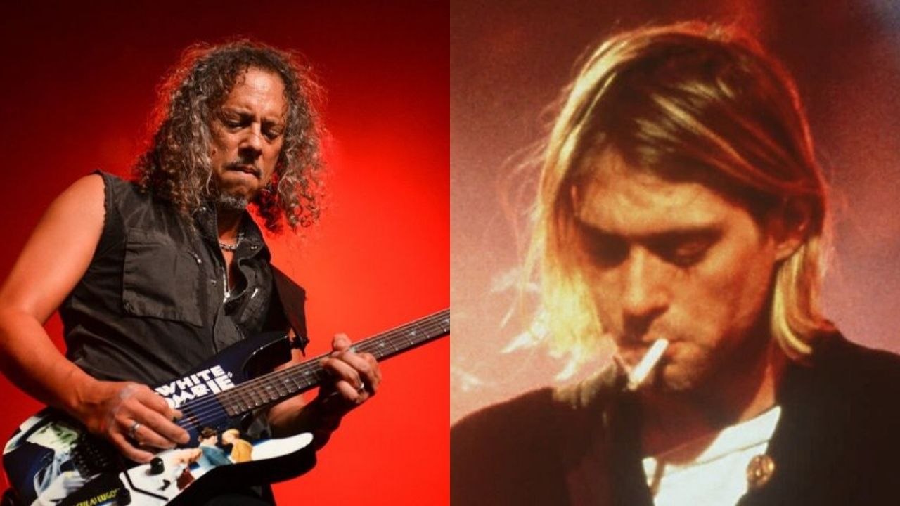 Kirk Hammett (Foto: Getty Images / Michael Kovac / Correspondente) e Kurt Cobain (Foto: AP Images)