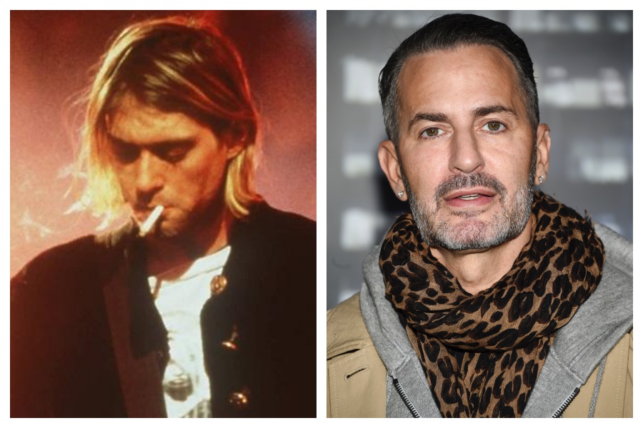 Kurt Cobain e o designer Marc Jacobs (Foto: AP/Evan Agostini/Invision/AP)