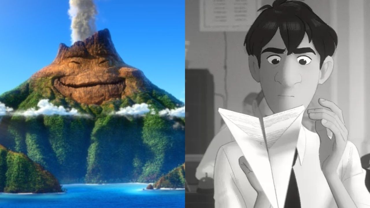 Lava (Foto: Divulgação / Disney+) / O avião de papel (Foto: Divulgação / Disney+)