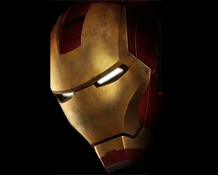 O capacete do Homem de Ferro em sua versão cinematográfica