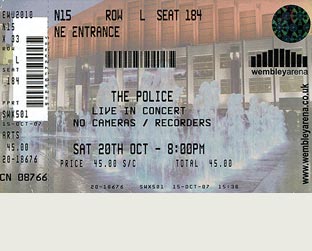 O ingresso para ver o trio na Inglaterra