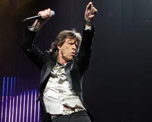 Mick Jagger em show em NY, em janeiro de 2006