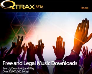 A interface do website Qtrax