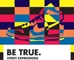 Detalhe do convite para a exposição marca 23 anos da linha Dunk