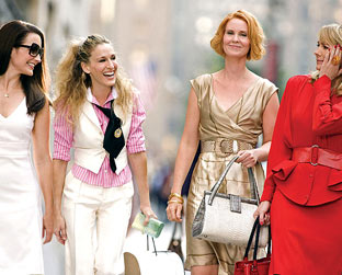 Da esquerda para a direita: Kristin Davis, Sarah Jessica Parker, Cynthia Nixon e Kim Cattrall, protagonistas de Sex and the City - O Filme