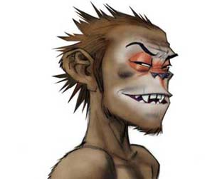 O Rei Macaco desenhado por Jamie Hewlett será o protagonista da animação da BBC