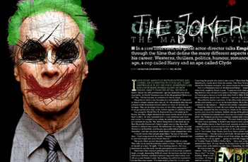 o Palhaço do Crime ainda aproveitou para tirar um sarro de Clint Eastwood, que não tem nada a ver com a história