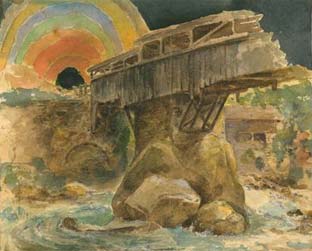 As paisagens pintadas por Hitler ganharam cores e arco-íris nas mãos dos irmãos Chapman