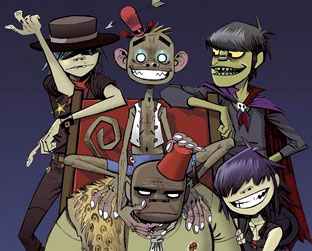 A música da banda virtual criada por Damon Albarn poderá ser ouvida pelas mãos dos DJs do Gorillaz Sound System no Creamfields mineiro