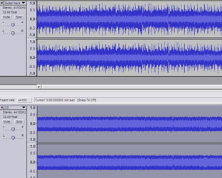 Nas duas primeiras linhas azuis, Death Magnetic em versão Guitar Hero: Ondas sonoras mais largas e menos apertadas dão mais qualidade ao álbum