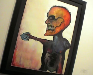 O cara sem ninguém pra abraçar é a aquarela preferida de Manson - que a pintou ele próprio