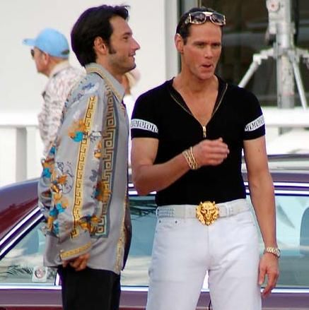 Rodrigo Santoro e Jim Carrey nas gravações de I Love You Philip Morris