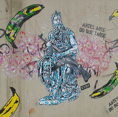 Grafite de Ozeas Duarte, homenageado nesta edição do evento do dia do grafite, realizado pela ONG Ação Educativa