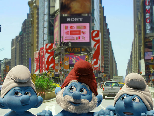 Primeira imagem oficial de The Smurfs mostra Ranzinza, Papai Smurf e Desastrado