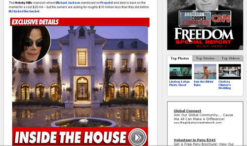 Mansão onde Michael Jackson morreu está à venda, segundo TMZ