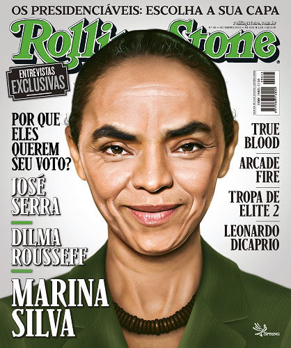 Candidata Marina Silva (PV) estampa a capa da Rolling Stone Brasil