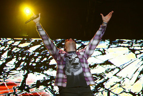 M. Shadows, vocalista do Avenged Sevenfold, no SWU