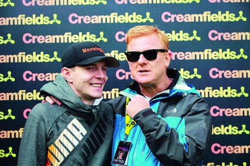 FESTA MOLHADA Joel Zimmerman, o Deadmau5, ao lado de James Barton, criador do Creamfields