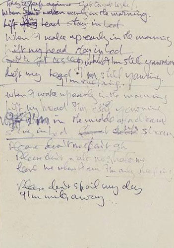 Manuscrito de "I'm Only Sleeping", dos Beatles, vai a leilão