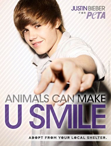 Justin Bieber aparece em campanha em prol da adoção de animais