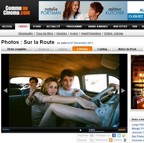 Kristen Stewart, Garrett Hedlund e Sam Riley em On the Road