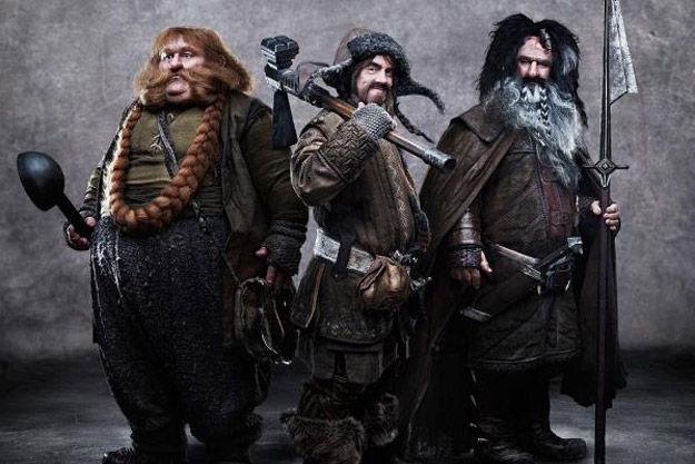 Imagem inédita de O Hobbit mostra os anões Bombur, Bofur e Bifur