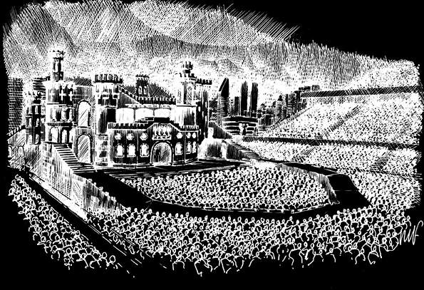 O palco da Born This Way Ball