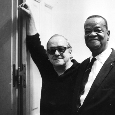 Pixinguinha ao lado de Vinicius de Moraes em 1968, em foto que estará presente na exposição