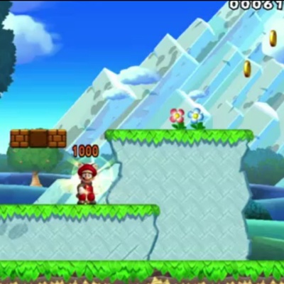 Still de New Super Mario Bros. U, com o clássico personagem encanador. Trata-se de um dos títulos de maior destaque da apresentação da Nintendo.