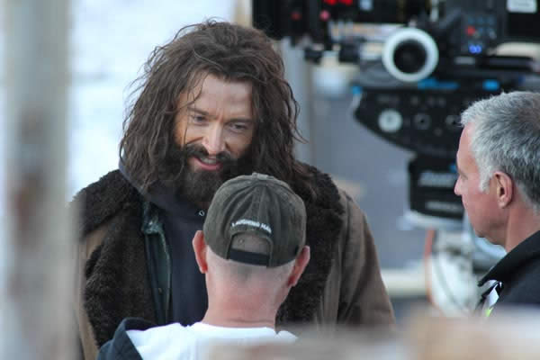 O ator Hugh Jackman nos bastidores de The Wolverine